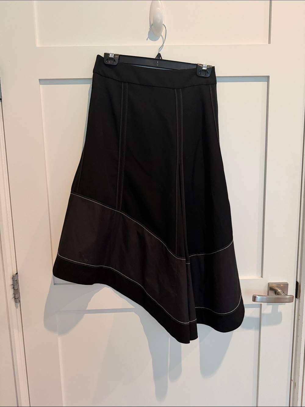 Philip Lim Black Asymmetrical Midi Skirt